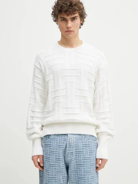 Pulover Kenzo Weave za muškarce topli bijela