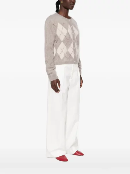 Cardigan Soft Goat din cașmir cu model argyle gri