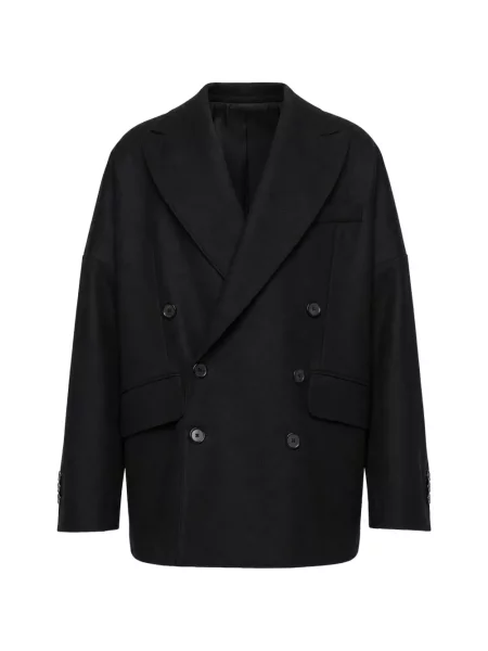 Geacă Dolce & Gabbana de lână cu două rânduri de nasturi negru