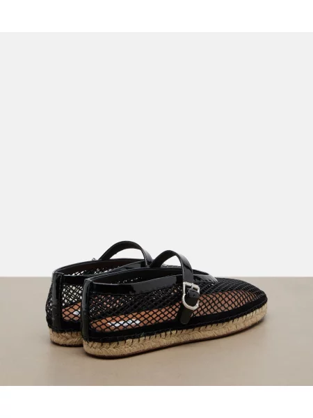 Espadrile Alaïa din piele de plasă negru