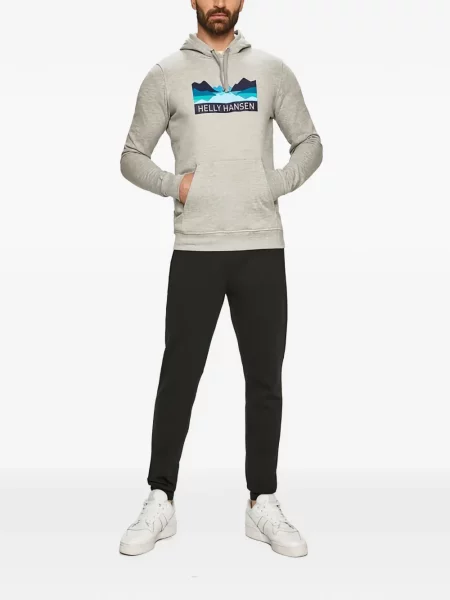 Hanorac cu glugă Helly Hansen cu imagine gri