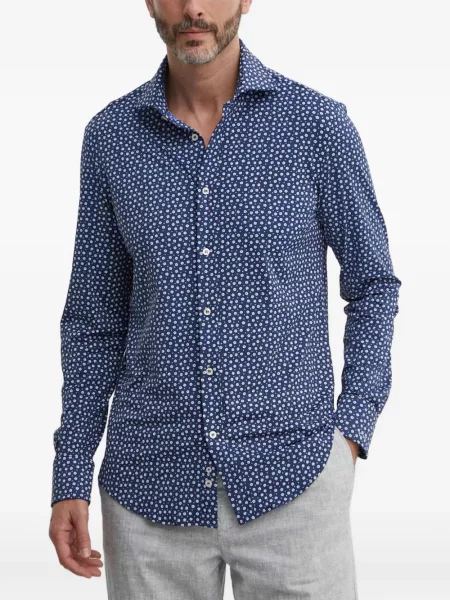 Риза Paul & Shark на цветя с принт синьо