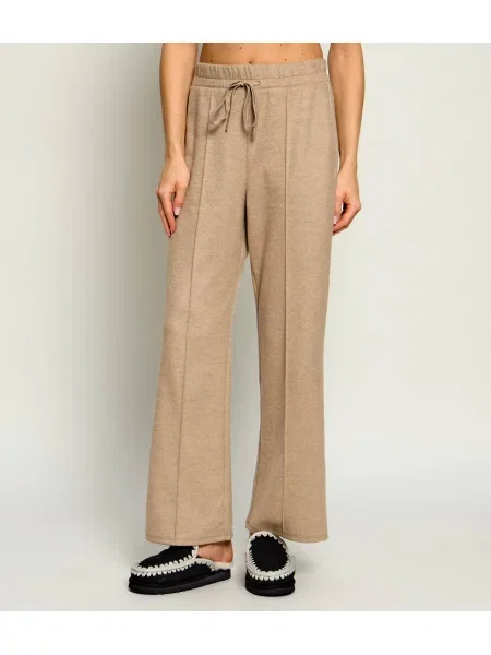 Weekend MaxMara Kötött nadrágok Wkdtenda gyapjú hozzáadásával bézs