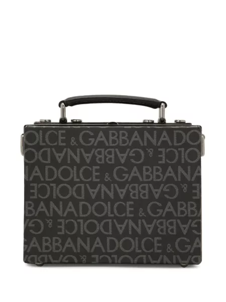 Torba Dolce And Gabbana skórzana z nadrukiem czarna
