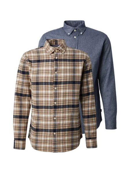 Jack & Jones Premium Košeľa JPRBLUBARKLEY / námornícka modrá / biela béžová