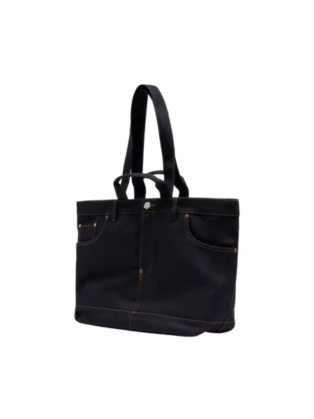 Kenzo Shopper/Tote bag torebka tote jeansowa czarna