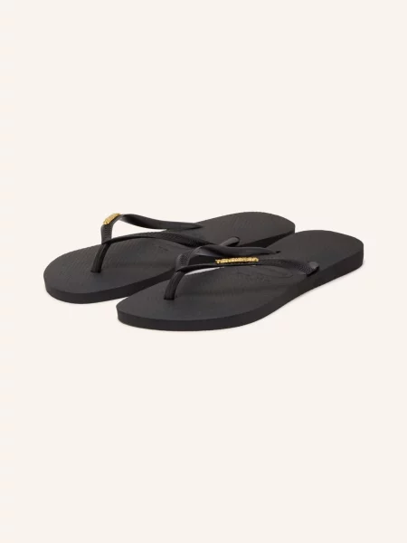 Havaianas Klapki Slim Logo Metallic schwarz czarne