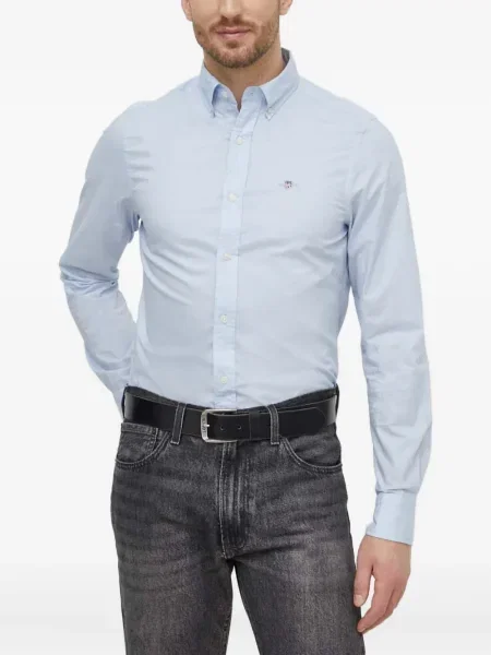 Cămașă Gant cu broderie albastru