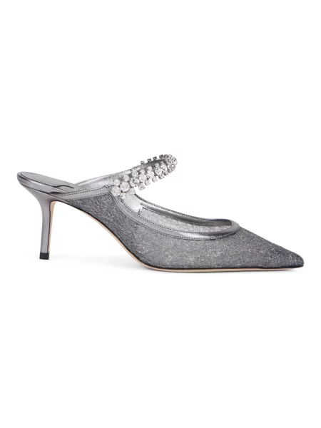 Klapki Jimmy Choo skórzane szare