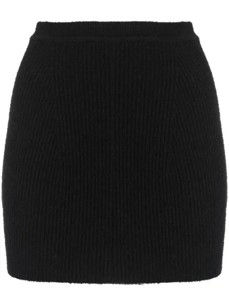 Dzianinowa mały spódnica mini Wardrobe.nyc prążkowana czarna