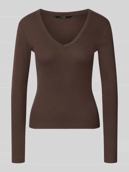 Bluzka z długim rękawem o kroju slim fit z mieszanki bawełny model CHLOE' Vero Moda