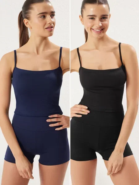 Trendyol Športni top mornarska črna