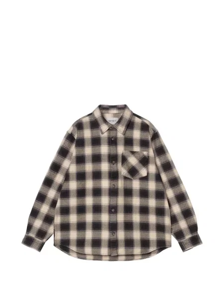 Cămașă Carhartt Wip în carouri negru