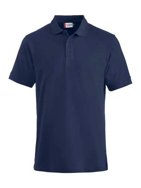 Clique Polo Lincoln z czesanego bawełny granatowy – navy niebieska
