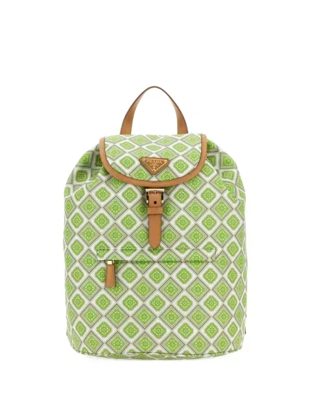 Rucsac Prada cu imagine cu imprimeu geometric verde