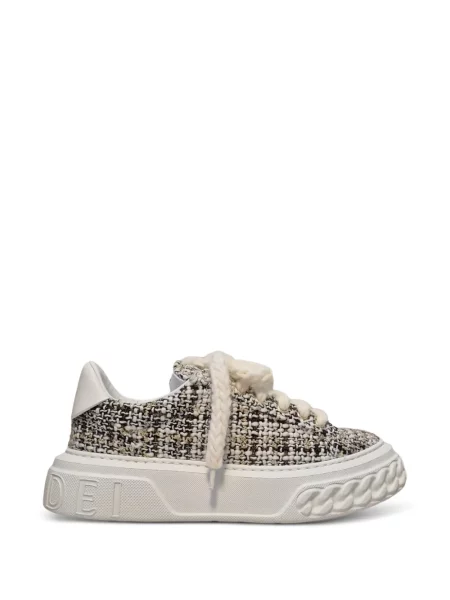Sneakerși Casadei din tweed chunky alb