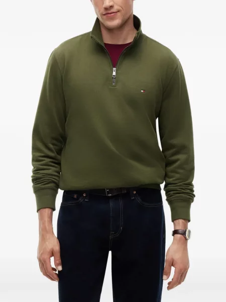 Pulover Tommy Hilfiger cu broderie verde
