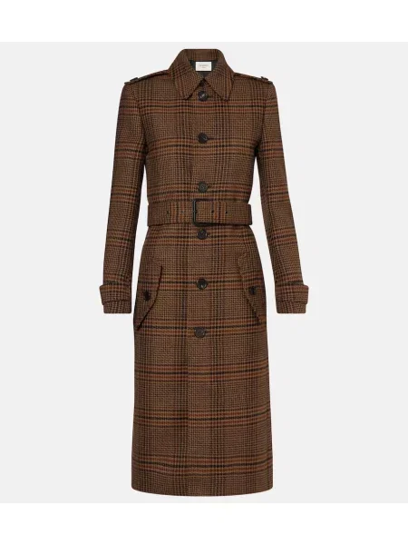 Palton Saint Laurent de lână maro