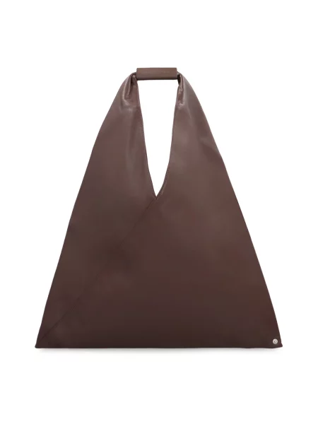 Lniana torebka Mm6 Maison Margiela klasyczna brązowa