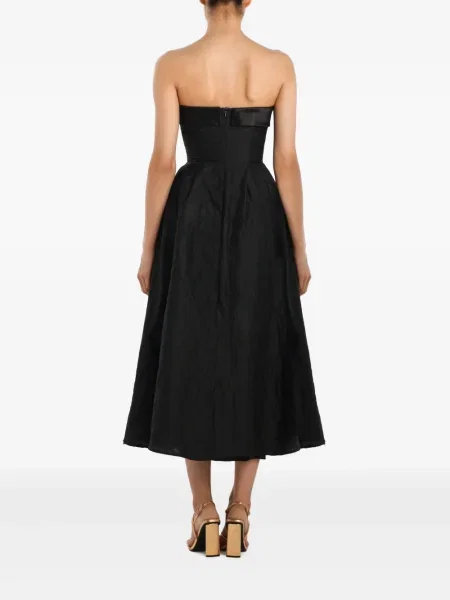 Rochie midi Post Meridiem din satin până la genunchi de costum negru