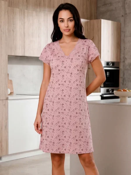 Нічна сорочка Roksana світло-рожевий рожева
