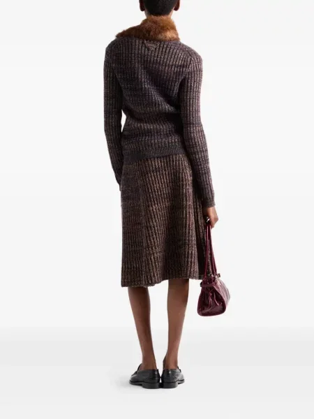 Cardigan Prada tricotate cu decolteu în V albastru
