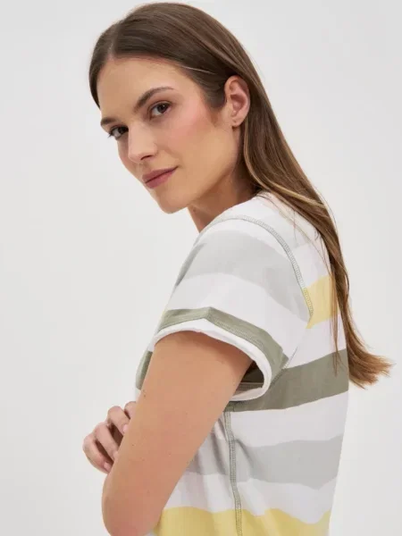 Tricou Marisse cu dungi alb