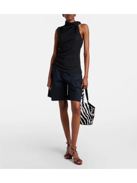 Top Proenza Schouler asimetric din dantelă alb