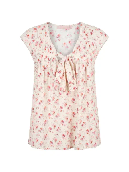 Top Kristina Ti cu model floral cu imagine cu legături