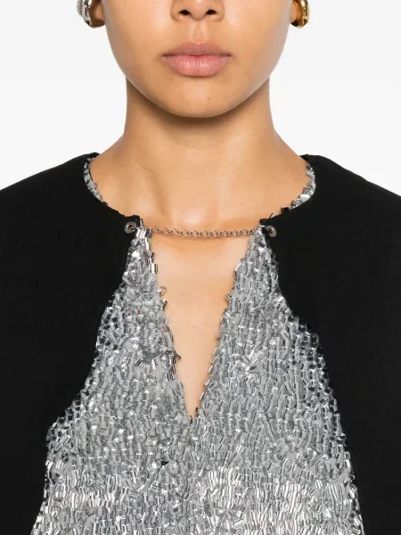 Top Rabanne cu paiete negru