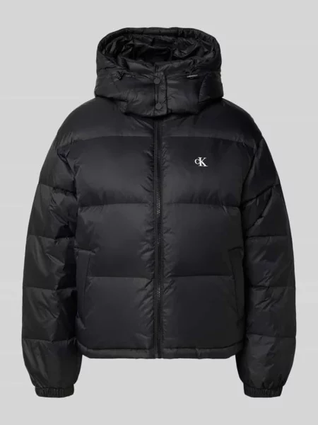 Kurtka pikowana o kroju regular fit z nadrukiem logo model ‘Midweight’ Calvin Klein Jeans czarna