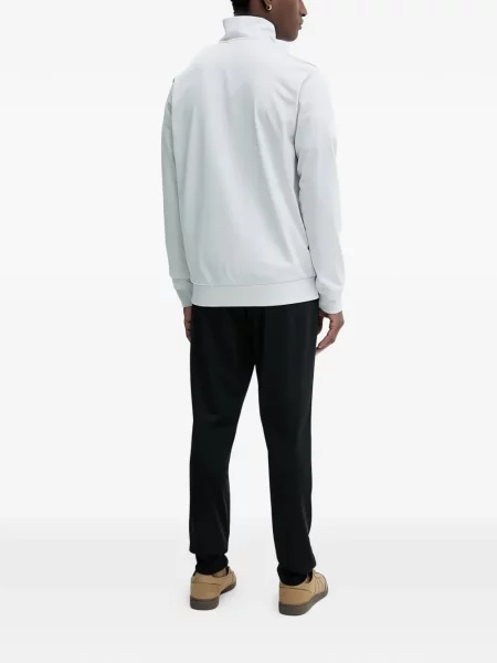 Majica s kapuljačom na patentni zatvarač Adidas s autogramom siva