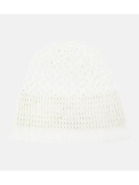 Шапка Jil Sander мъниста бяло