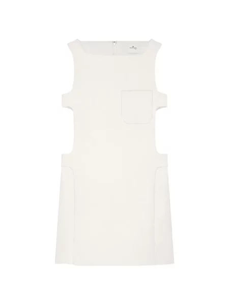 Rochie mini Courreges fără mâneci alb
