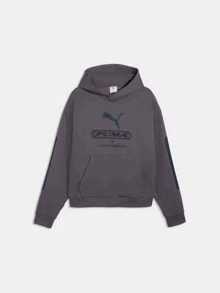 Худи Puma в уличном стиле серое