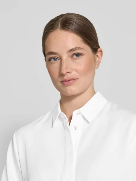 Bluzka o kroju regular fit z wykładanym kołnierzem model ‘MINA’ Samsoe Samsoe biała