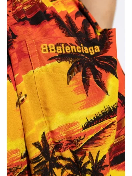 Pantaloni Balenciaga cu imagine portocaliu