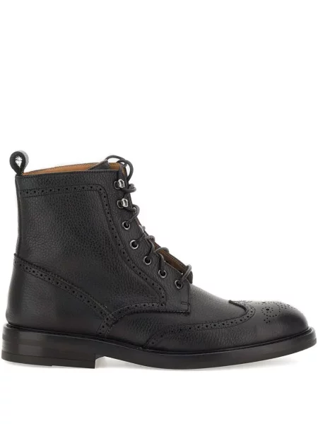 Botine Duca Heritage cu șireturi din dantelă negru
