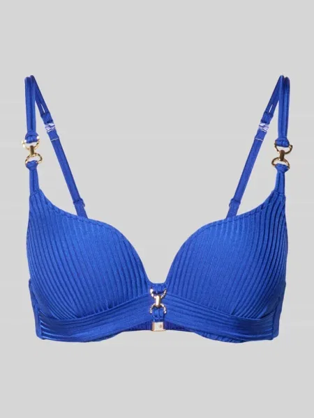 Góra od bikini z fakturowanym wzorem model Emly' Marie Jo niebieskie