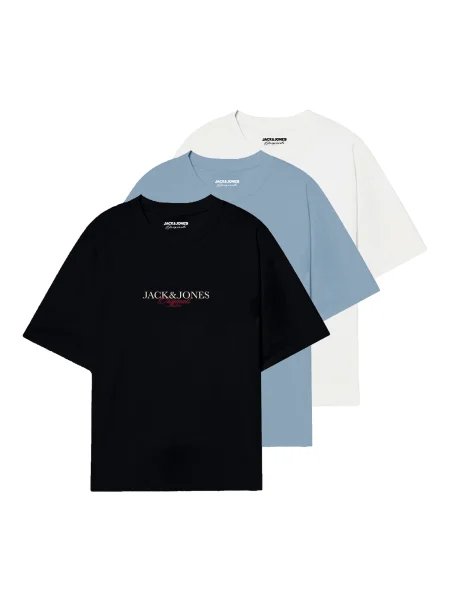 Jack&Jones Set 3 tricouri Billyburg Colorat Regular Fit alb