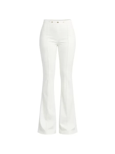 Pantaloni Elisabetta Franchi evazate cu autograf alb