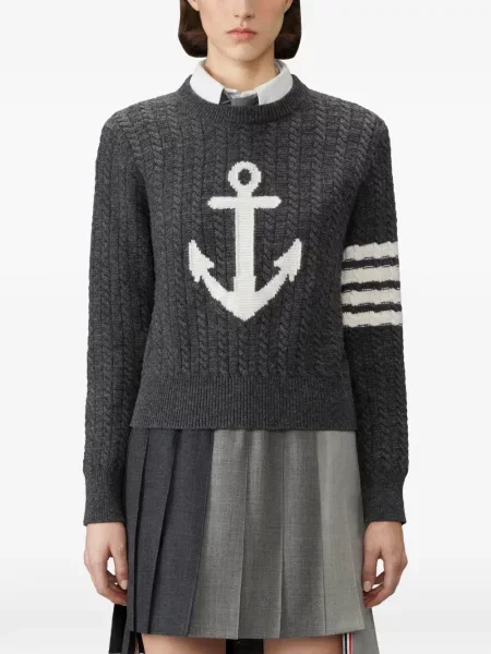 Pulover Thom Browne de lână gri