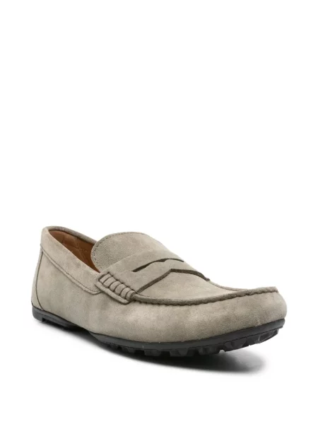 Pantofi loafer Geox din piele de căprioară verde