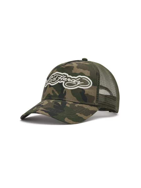 Ed Hardy Șapcă verde / kaki / verde pin alb