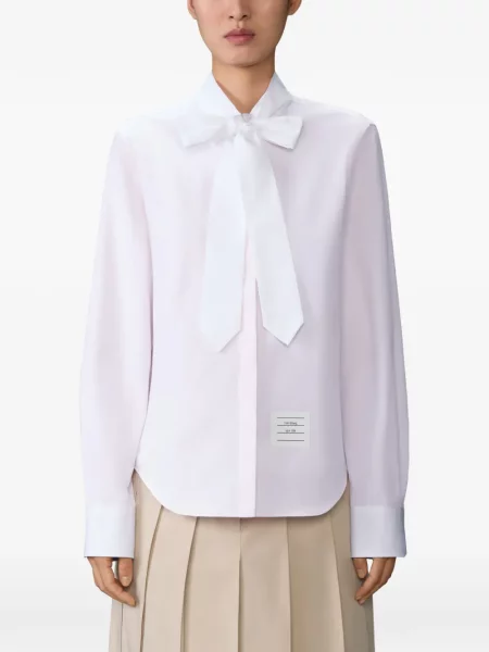 Bluză Thom Browne cu funde cu dungi roz