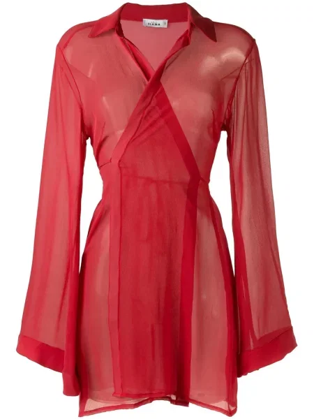Rochie Amir Slama transparente de costum roșu