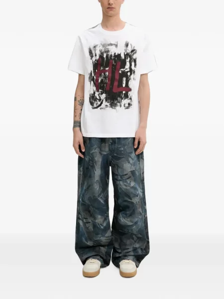 Tricou Helmut Lang cu imagine alb