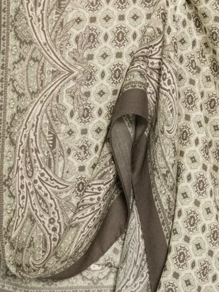 Κασκόλ Etro με κρόσσια paisley πράσινο