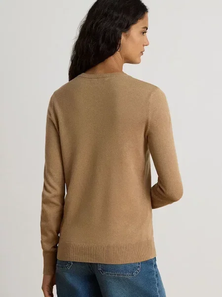 Lauren Ralph Lauren pulover z modalom rjava