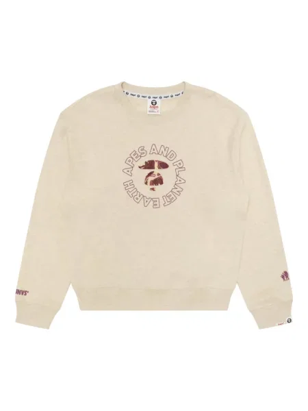 Sweter Aape By A Bathing Ape z nadrukiem z okrągłym dekoltem